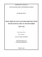 Hoàn thiện kế toán giao dịch hợp nhất kinh doanh áp dụng cho các doanh nghiệp việt nam