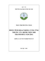 Phân tích hoạt động cung ứng thuốc của bệnh viện nhi thanh hóa năm 2011