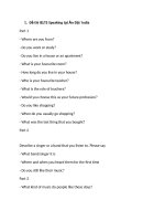 Tổng Hợp Đề Thi IELTS Speaking Tháng 10. 2014