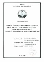 Nghiên cứu định lượng tobramycin trong thuốc nhỏ mắt bằng phương pháp sắc ký lỏng hiệu năng cao (HPLC)
