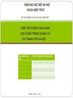 THIẾT KẾ KHÔNG GIAN XANH CHO CÔNG TRÌNH CHUNG CƯ TẠI THÀNH PHỐ HÀ NỘI