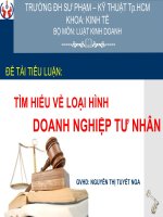 tìm hiểu về loại hình doanh nghiệp tư nhân