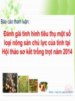 Đánh giá tình hình tiêu thụ một số loại nông sản chủ lực của tỉnh tại Hội thảo sơ kết trồng trọt năm 2014