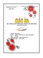 Giáo án Dự thi giáo viên dạy giỏi cấp trường