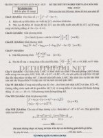 Đề thi thử tốt nghiệp THPT lần 1 năm 2015 môn Toán - Trường THPT chuyên Quốc học - Huế