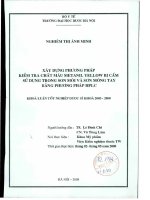 Xây dựng phương pháp kiểm tra chất màu metanil yellow bị cấm sử dụng trong son môi và sơn móng tay bằng phương pháp HPLC