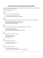 The same word used as different parts of speech