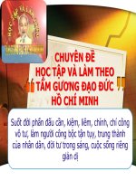 chuyên đề học tập và làm theo tấm gương đạo đức hồ chí minh