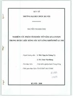 Nghiên cứu phân tích độc tố nấm aflatoxin trong dược liệu bằng sắc ký lỏng khối phổ LC   MS