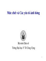 MỨC CHẾT VÀ CÁC YẾU TỐ ẢNH HƯỞNG, BỘ MÔN DÂN SỐ, ĐẠI HỌC Y TẾ CÔNG CỘNG