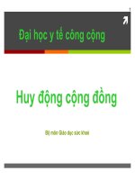 HUY DỘNG CỘNG ĐỒNG, BỘ MÔN GDSK, ĐẠI HỌC Y TẾ CÔNG CỘNG