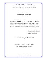 Phương hướng và giải pháp vận dụng chuẩn mực kế toán tổn thất tài sản trong các doanh nghiệp tại việt nam