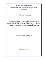 Vận dụng chuẩn mực kế toán công quốc tế để hoàn thiện chế độ kế toán hành chính sự nghiệp tại việt nam