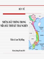NHỮNG BẤT THƯỜNG TRONG NỬA ĐẦU THỜI KỲ THAI NGHÉN, TS. LƯU THỊ HỒNG, ĐẠI HỌC Y HÀ NỘI