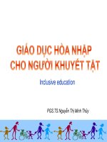 GIÁO DỤC HÒA NHẬP CHO NGƯỜI KHUYẾT TẬT