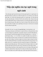 Tiếp cận nghĩa của tục ngữ trong ngữ cảnh