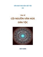 Tìm Về Cội Nguồn Văn Hóa Dân Tộc