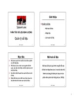 PHÂN TÍCH ĐỊNH LƯỢNG SỐ LIỆU, QUẢN LÝ SỐ LIỆU-ĐẠI HỌC Y TẾ CÔNG CỘNG