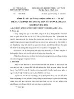 BÁO CÁO KẾT QUẢ HOẠT ĐỘNG CÔNG TÁC Y TẾ DỰ PHÒNG GIAI ĐOẠN 2011-2014. DỰ KIẾN XÂY DỰNG KẾ HOẠCH GIAI ĐOẠN 2016-2020