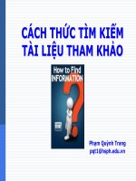 CÁCH THỨC TÌM KIẾM TÀI LIỆU THAM KHẢO