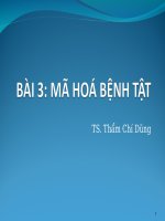 BÀI 3 - MÃ HÓA BỆNH TẬT, TS. THẨM CHÍ DŨNG
