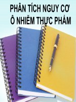 PHÂN TÍCH NGUY CƠ Ô NHIỄM THỰC PHẨM