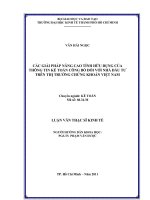 Các giải pháp nâng cao tính hữu dụng của thông tin kế toán công bố đối với nhà đầu tư trên thị trường chứng khoán việt nam