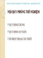 NỘI QUI PHÒNG THÍ NGHIỆM, TRUNG TÂM XÉT NGHIỆM  Y TẾ CÔNG CỘNG – TRƯỜNG ĐH YTCC
