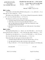 Đề thi cuối kì môn truyền nhiệt và trao đổi nhiệt