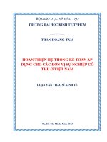 Hoàn thiện hệ thống kế toán áp dụng cho các đơn vị sự nghiệp có thu ở việt nam