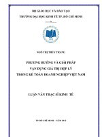 Phương hướng và giải pháp vận dụng giá trị hợp lý trong kế toán doanh nghiệp việt nam