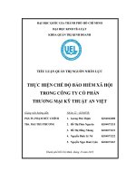 Tiểu luận Thực hiện chế độ bảo hiểm xã hội trong công ty cổ phần thương mại kỹ thuật An Việt - Luận văn, đồ án, đề tài tốt nghiệp
