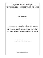 Thực trạng và giải pháp hoàn thiện kế toán lợi thế thương mại tại công ty niêm yết ở thành phố hồ chí minh