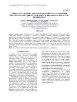 Green synthesis of copper nanoparticles colloidal solutions and used as pink disease treatment drug for rubber tree