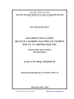 Giải pháp tăng cường quản lý lao động tại công ty cổ phần đầu tư và thương mại TNG