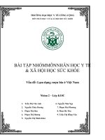 BÀI TẬP NHÓM MÔN NHÂN HỌC Y TẾ & XÃ HỘI HỌC SỨC KHỎE-VẤN ĐỀ LẠM DỤNG RƯỢU BIA Ở VIỆT NAM