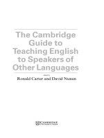 The Cambridge guide to teaching English to speakers of other languages
