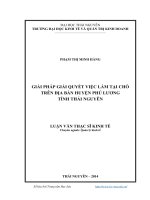 Giải pháp giải quyết việc làm tại chỗ trên địa bàn huyện phú lương tỉnh thái nguyên