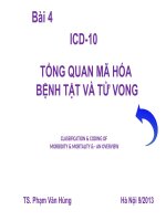 BÀI 4 ICD-10, TỔNG QUAN MÃ HÓA BỆNH TẬT VÀ TỬ VONG, TS. PHẠM VĂN HÙNG, HÀ NỘI 9-2013