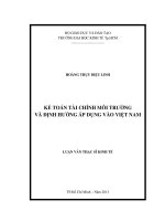 Kế toán tài chính môi trường và định hướng áp dụng vào việt nam