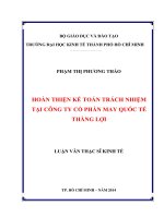 Hoàn thiện kế toán trách nhiệm tại công ty cổ phần may quốc tế thắng lợi