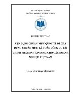 Vận dụng chuẩn mực quốc tế để xây dựng chuẩn mực kế toán công cụ tài chính phái sinh áp dụng cho các doanh nghiệp việt nam