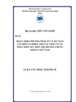 Hoàn thiện phương pháp xử lý kế toán lãi trên cổ phiếu cho các công ty cổ phần niêm yết trên thị trường chứng khoán việt nam