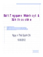 BÀI 1 -TỔNG QUAN VỀ NHÂN HỌC Y TẾ & XÃ HỘI HỌC SỨC KHỎE, NGUYỄN THÁI QUỲNH CHI