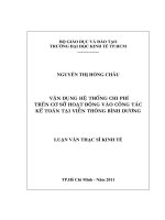 Vận dụng hệ thống chi phí trên cơ sở hoạt động vào công tác kế toán tại viễn thông bình dương