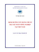 Định hướng xây dựng chuẩn mực kế toán nông nghiệp tại việt nam