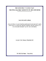 Ảnh hưởng của hệ thống kiểm soát nội bộ hữu hiệu đến chất lượng hệ thống thông tin kế toán của các doanh nghiệp tại TPHCM