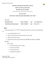 Bài tập lớn tinh tính toán thiết bị truyền nhiệt