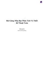 Bài giảng Phân tích và thiết kế thuật toán (Phần 1) - ĐH Phương Đông