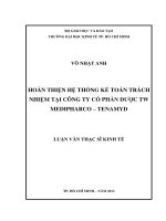 Hoàn thiện hệ thống kế toán trách nhiệm tại công ty cổ phần dược TW medipharco   tenamyd